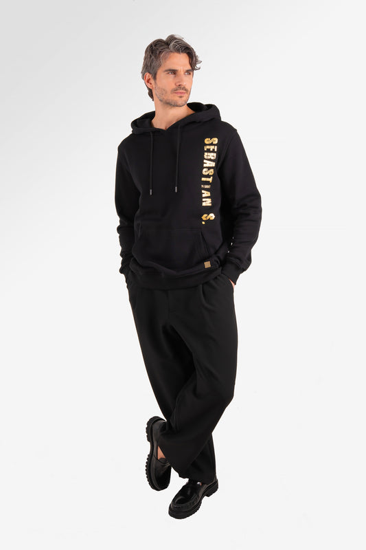 Destroyed Hoodie Men Black