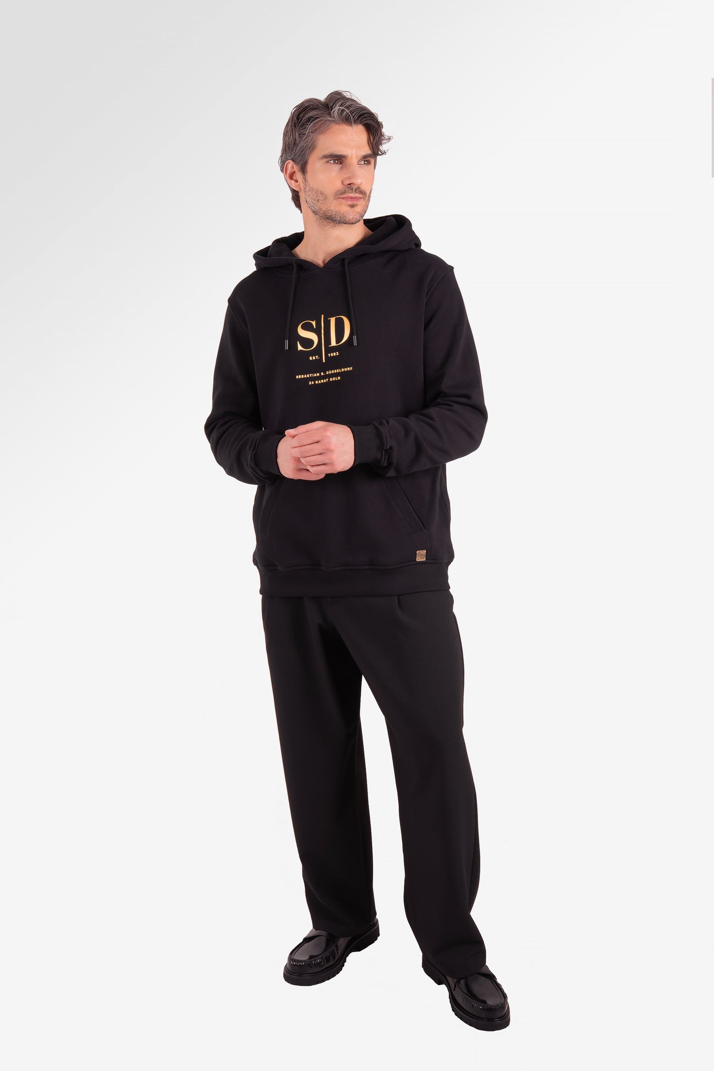 Logo Hoodie Herren Schwarz