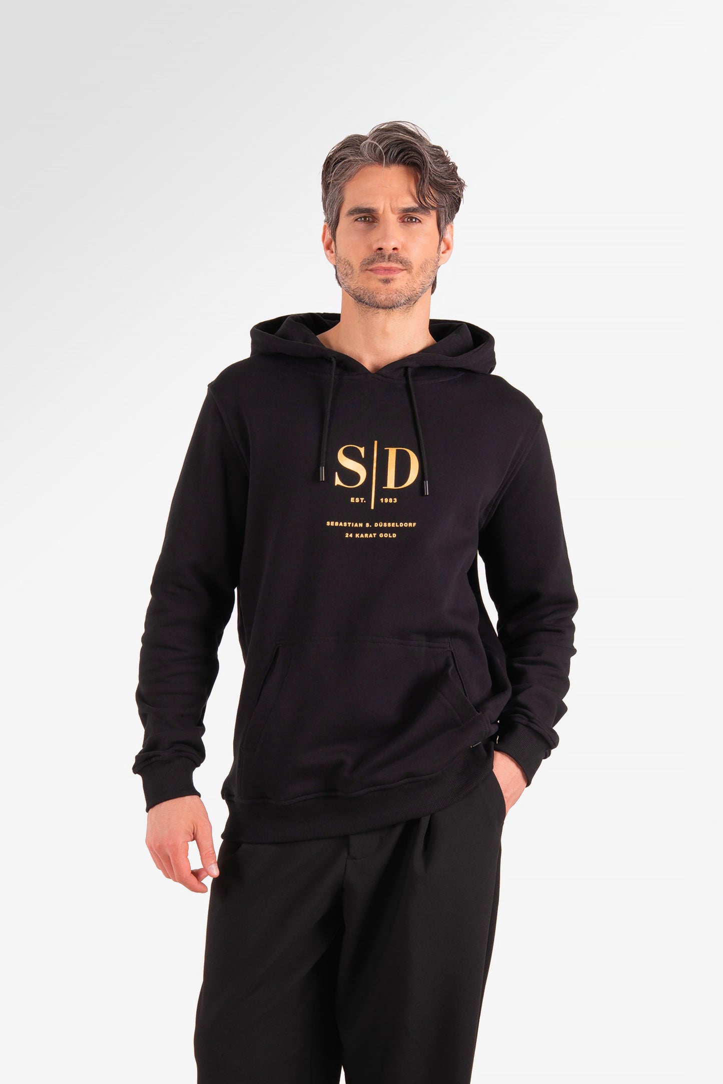 Logo Hoodie Herren Schwarz