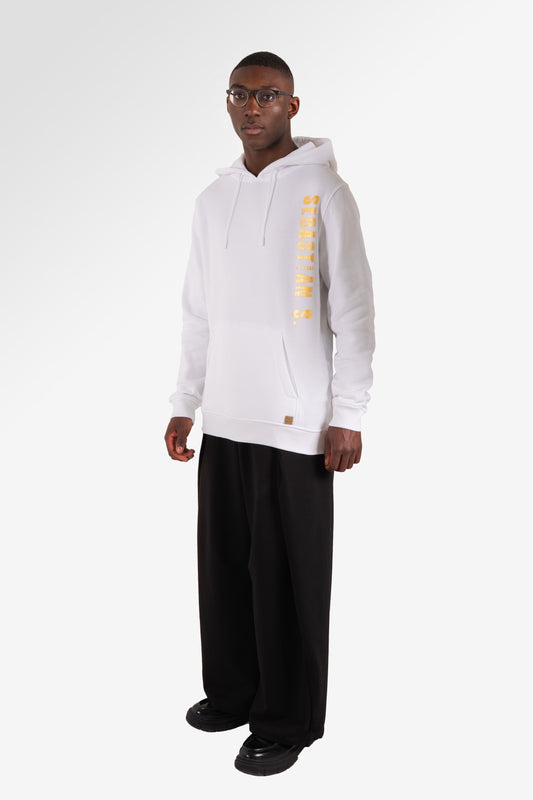 Destroyed Hoodie Men White