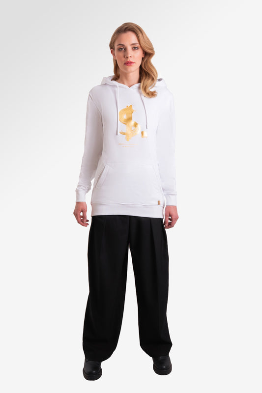 DOLLAR Hoodie Women White