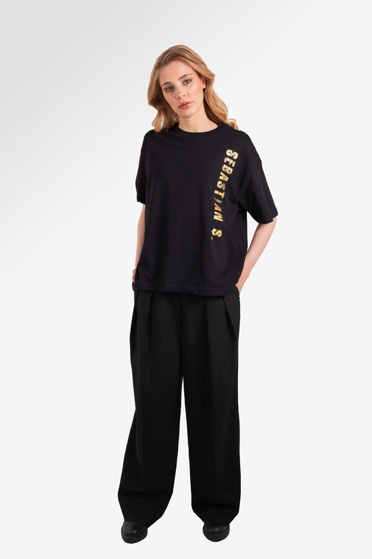 Destroyed T-Shirt Women Black